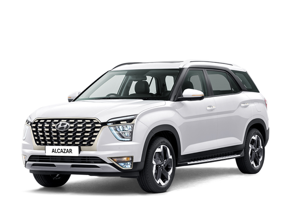 Hyundai Alcazar 2021 in polar white color