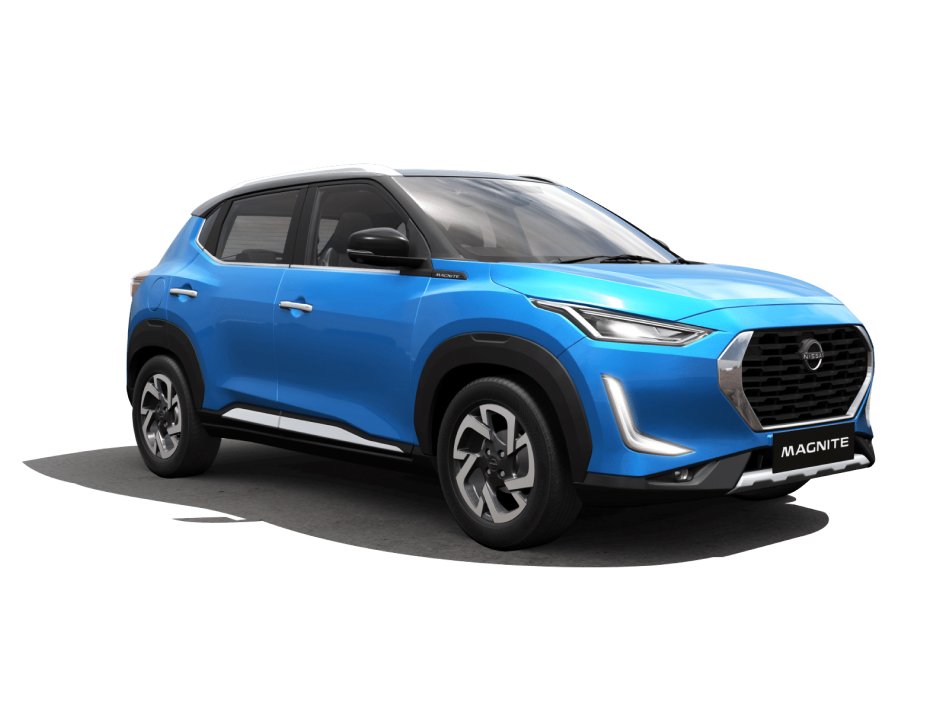Nissan Magnite 2020 in Vivid Blue With Strom White color