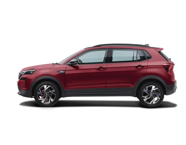 Skoda Kushaq in Cherry Red with Black roof color