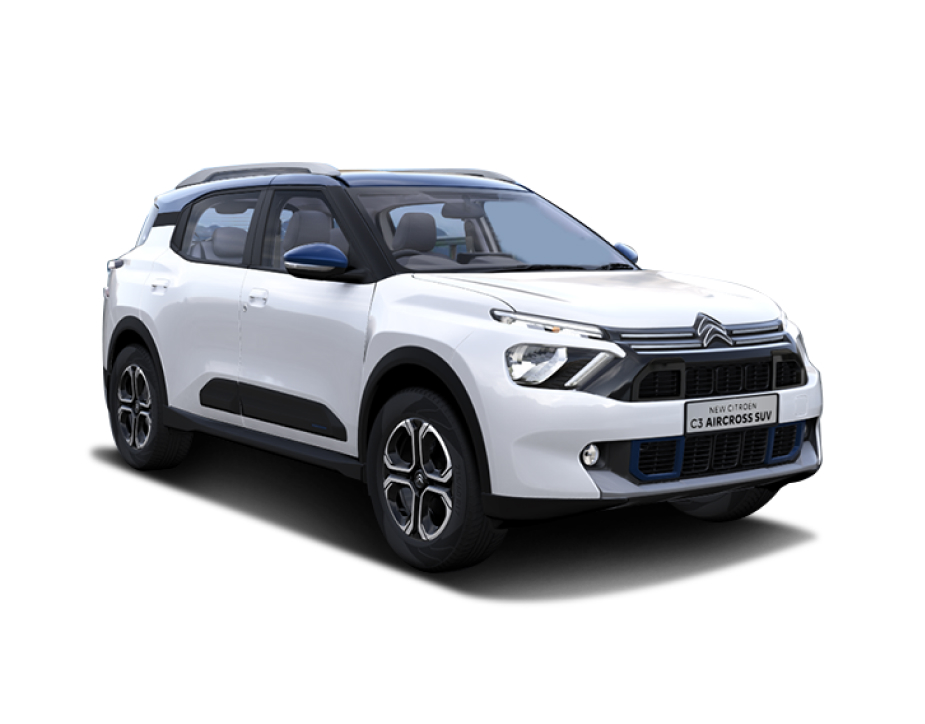 Citroen C3 Aircross in Polar White with Cosmo Blue color