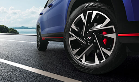 Disc Brakes with Red Calipers